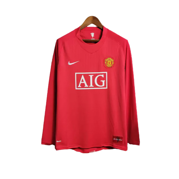 MANCHESTER UNITED HOME 2007/08 - LONG SLEEVE [RETRO]
