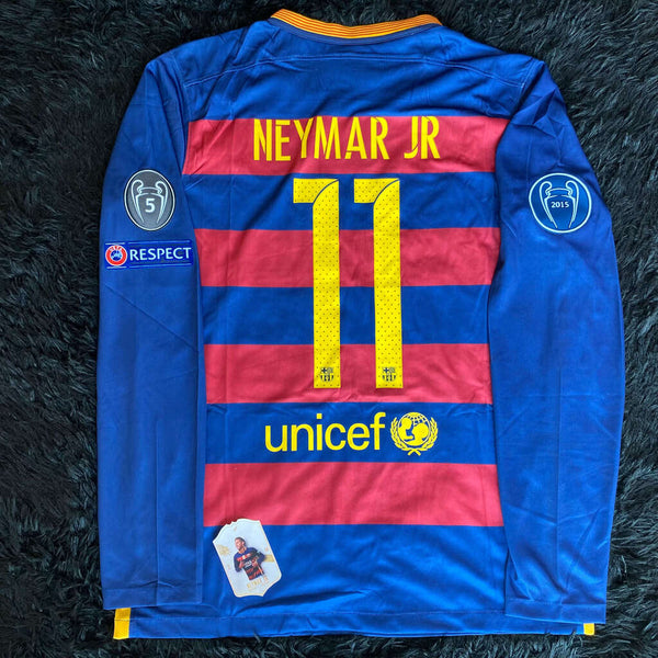 BARCELONA HOME 2015/16 LONG SLEEVE - CHAMPIONS LEAGUE NEYMAR JR [RETRO]