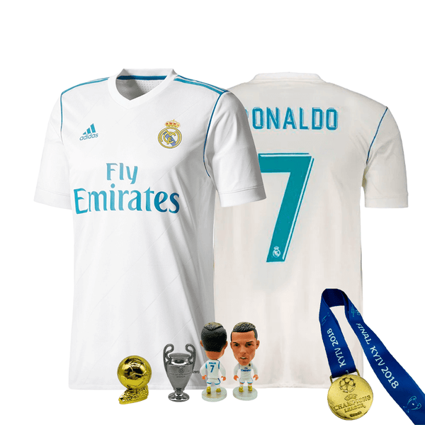 KIT LAST DANCE 2018 - JERSEY REAL MADRID HOME 2017/18 + MEDAL + MINIATURES